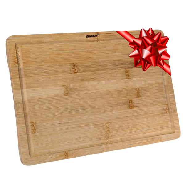 Tagliere da Cucina in Legno di Bambù con Scanalatura per Succhi (38x25cm) – Tagliere in Legno di Bamboo Professionale per Carni, Verdure, Formaggi, Aperitivo o Pane – Vassoio da Portata