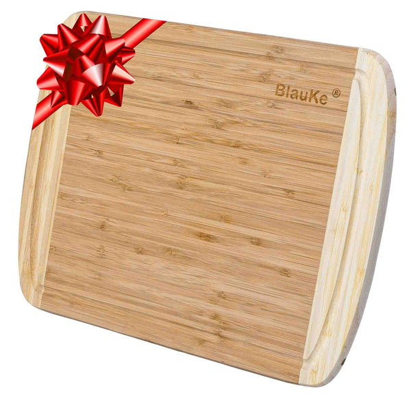 Tagliere da Cucina in Legno di Bamboo con Scanalatura per Succhi (37x29cm) – Tagliere in Legno Grande per Carni Verdure Formaggi Aperitivo o Pane – Vassoio da Portata – Tagliere in Bambù Professionale
